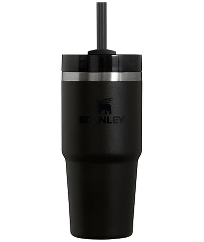 Stanley Quencher H2.0 - Vaso con popote de 14 onzas, tapa giratoria de 3 vías, compatible con portavasos para viajes, taza de acero inoxidable aislada, sin BPA, negro 2.0