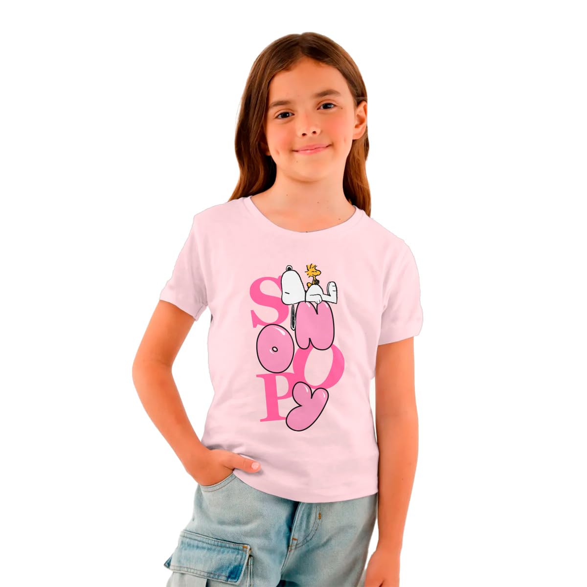 Peanuts Snoopy Balloons Playera Casual para Niñas Fit Regular