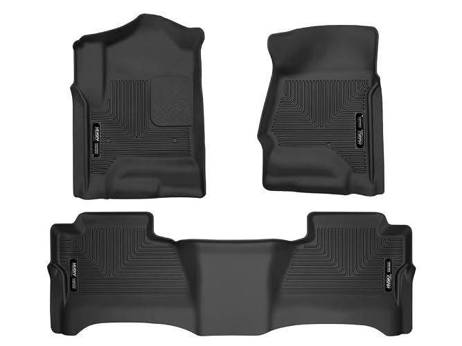 Husky Liners Juego de Alfombrillas para Chevrolet Silverado/GMC Sierra Doble Cabina 2014-2018, Negro 98231