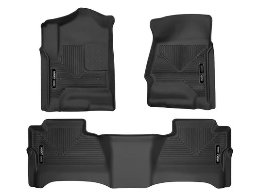 Husky Liners Juego de Alfombrillas para Chevrolet Silverado/GMC Sierra Doble Cabina 2014-2018, Negro 98231