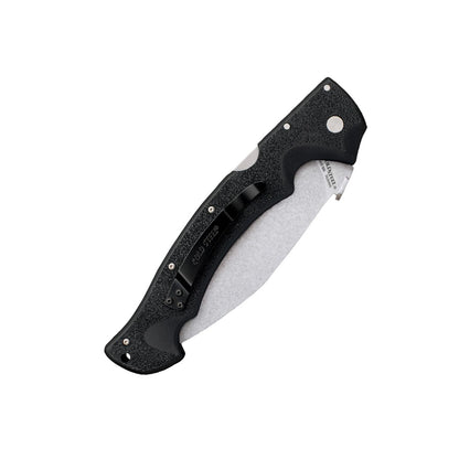 Cold Steel Rajah Series AUS10A - Cuchillo plegable táctico con mango Griv-Ex con bloqueo de triple anuncio, bolsillo ambidiestro y clip para cinturón