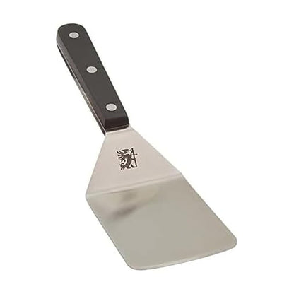 SABATIER - Espátula de acero inoxidable de 9.625 pulgadas para hierro fundido, plancha y parrilla, utensilios de cocina de grado profesional