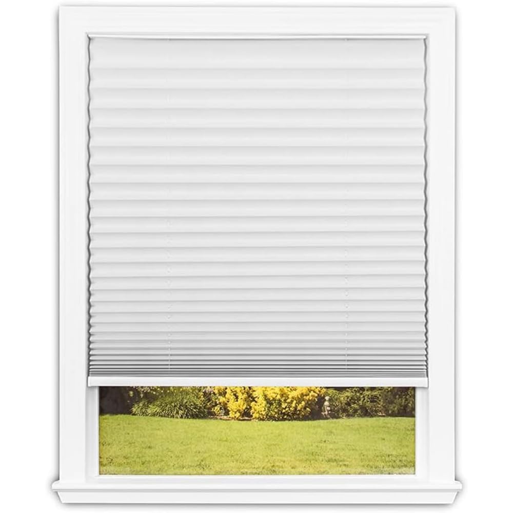 Redi Shade Persiana Plisada Sin Cables para Recortar en Casa, Natural - 6An x 93Al cm - Blanco