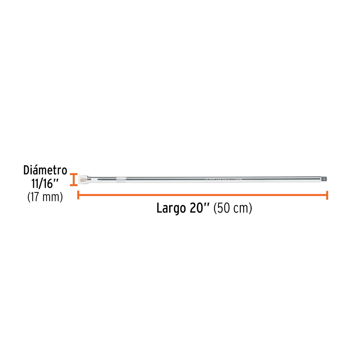 Truper E-5465, Extensión de 20" para matraca para dados cuadro 1/2"