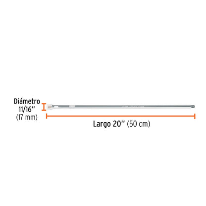 Truper E-5465, Extensión de 20" para matraca para dados cuadro 1/2"