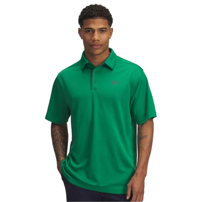 Under Armour Tech Polo de Golf para Hombre - (305) Team Kelly Green - Pitch Gray - CH