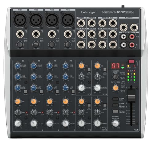 Behringer Xenyx 1202SFX Mezclador de transmisión analógica de 12 canales