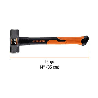 Truper MD-3F, Marro octagonal 3 lbs, mango fibra de vidrio