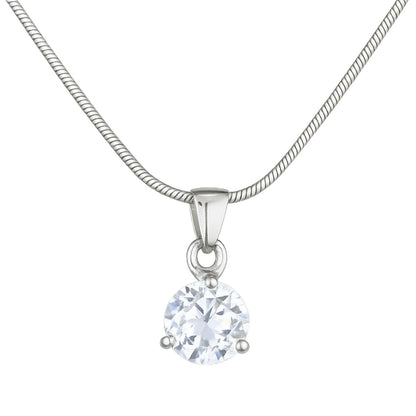 XYPHIELLE Collar y Aretes para Mujer - Dije Redondo de Zirconia Blanca en Aleación Plateada - Joyería Elegante para Novia, Esposa o Mamá (Navidad, San Valentín, Cumpleaños)