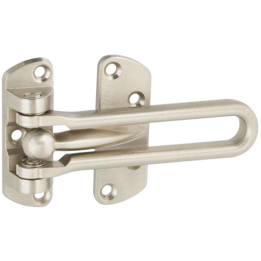 National Hardware V804 Cerrojo de Seguridad para Puerta en Níquel Satinado | Añade un segundo punto de bloqueo en puertas de madera o metal; se libera fácilmente desde el interior, tornillos incluidos