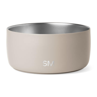 Simple Modern Tazón de Acero Inoxidable para Mascotas, Doble Pared - 8 Cups - Almond Birch
