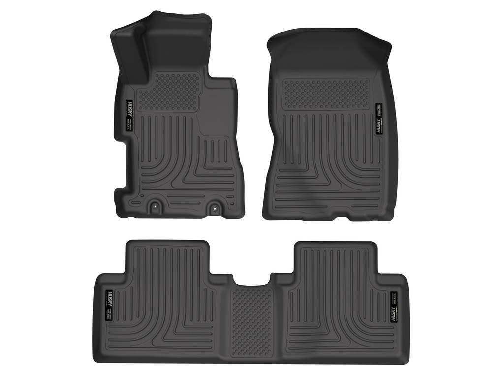 Husky Liners Weatherbeater - Alfombrillas para Honda Civic 2006-2011 de 4 Puertas | Fila Delantera y 2da, 3 Piezas, Color Negro - 98411 - Negro - - Weatherbeater Front & 2nd Seat Floor Mats