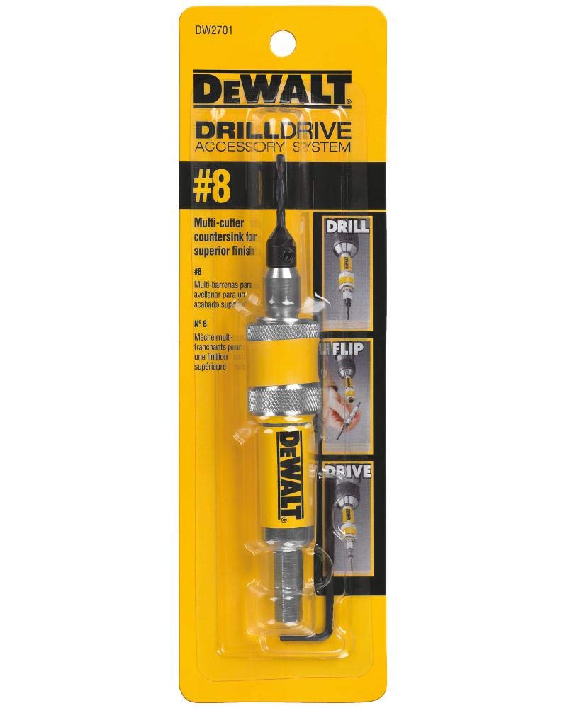DEWALT 1 unidad Fijador Reversible #8 DW2701 + Avellanador #6 DW2710