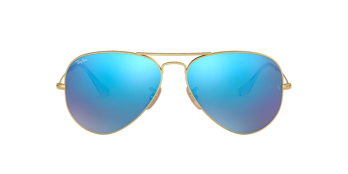Lentes oscuros RB3025 Aviator Classic Evolve Everglasses, Ray-Ban, Unisex adulto, Oro brillante/transparente a gris fotocromático., 55 mm - Lente - Puente - Patillas: 58 mm - 14 mm - 135 mm - Dorado - Azul Briliante (Gold - Blue Flash-112 - 17)