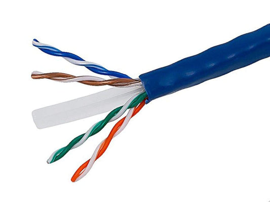Monoprice Cat6 Ethernet Bulk Cable - Network Internet Cord - Stranded, 550Mhz, UTP, CM, Pure Bare Copper Wire, 24AWG, 1000ft, Blue