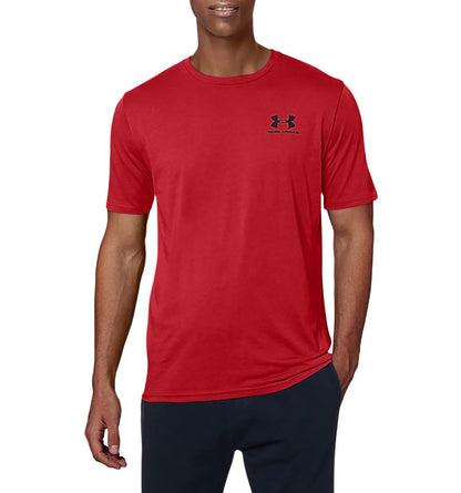 Under Armour Sportstyle Left Chest Camiseta de Entrenamiento para Hombre - Rojo (Red - Black - 600) - XL