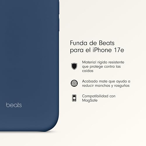 Beats - Funda con MagSafe de para el iPhone 17e, Delgada, Ligera y Resistente con Acabado Mate y Forro de Microfibra – Azul subsuelo