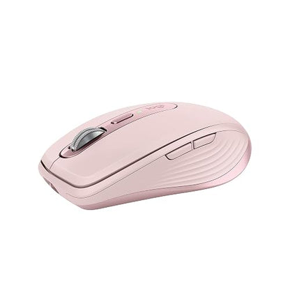 Logitech MX Anywhere 3S Compact Mouse inalámbrico, Desplazamiento Veloz en Todos Lados, dpi 8K, silencioso, Botones programables, USB C, Bluetooth, Windows PC, Linux, Chrome, Mac - Rosa