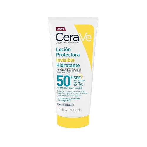 CeraVe Loción Protectora Invisible Hidratante 50FPS protector solar corporal hidratante para todo tipo de piel 177ml