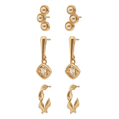 Anne Klein Set 3 Aretes Dorado para Mujer