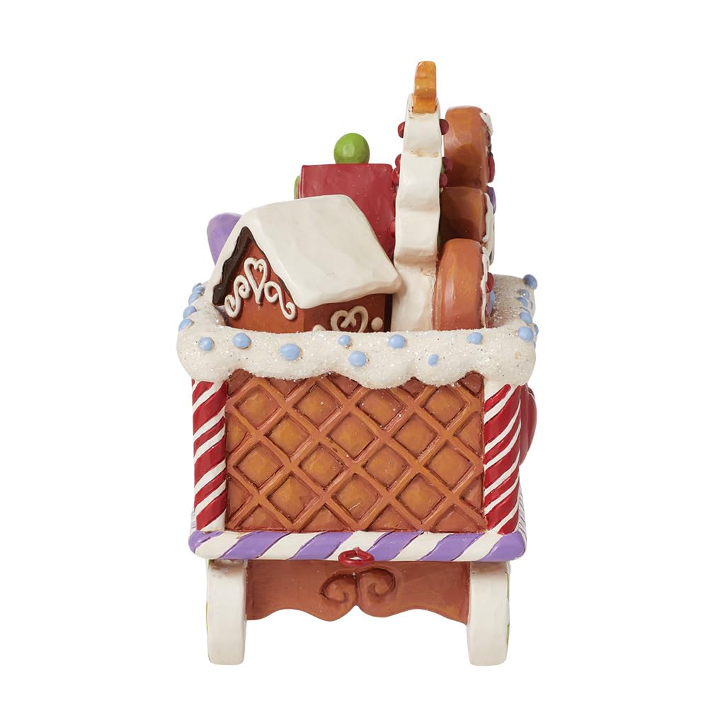 Enesco Jim Shore Heartwood Creek Gingerbread - Figura de Tren de Navidad de Resina de Piedra Pintada a Mano, Cifras de Papá Noel coleccionables, Estatua de decoración del hogar, 5.25 Pulgadas