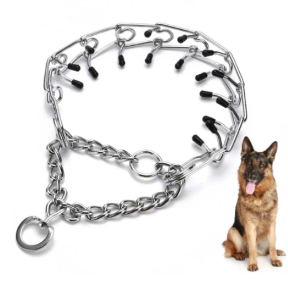 Fancy Pets Collar de Entrenamiento con Púas de Acero Cromado 4 mm 60 cm para Perros Medianos y Grandes