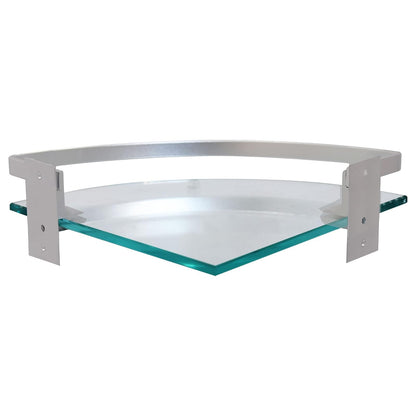 Art&Home Repisa Esquinera de Vidrio Templado 8 mm con Soportes de Aluminio, Ideal para Baño, Cocina o estética; fácil de Instalar y Limpiar