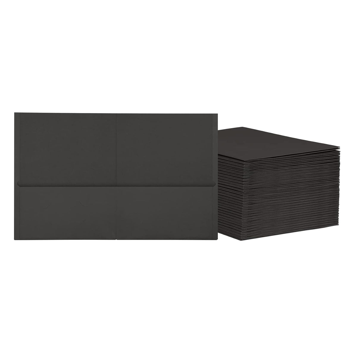 Folder doble solapa Oxford, papel texturizado, color negro, tamaño carta, ideal para proyectos escolares o profesionales, gran capacidad (57542)