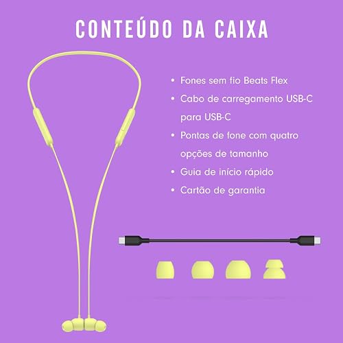 Beats Flex - Audífonos in-Ear inalámbricos, Chip W1 para audífonos diseñado por Apple, tecnología Bluetooth, 12 Horas de Audio: Amarillo citrico