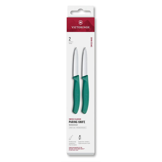 Set de Cuchillos Mondadores Swiss Classic, Filo Recto, Hoja 8 cm, Verde