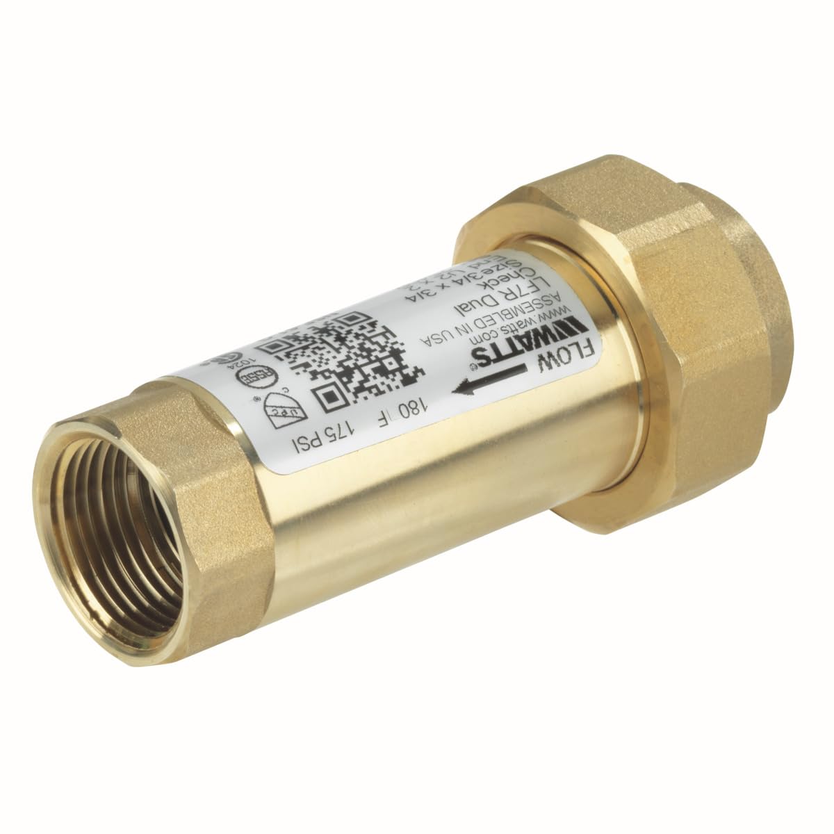 Válvula de retención Dual residencial de 1/2 x 1/2 Pulgadas con Entrada Npt Hembra de unión X Salida Npt Hembra
