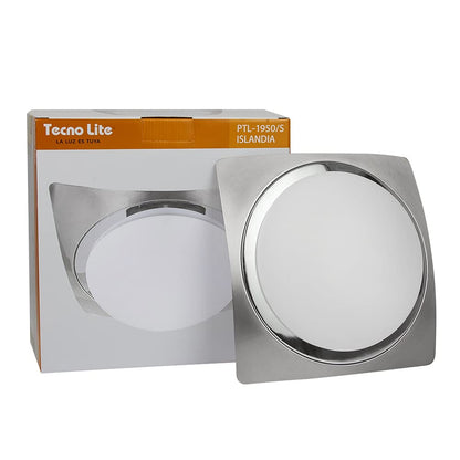 Tecnolite Lámpara de Techo, Base E27, Iluminación Moderna, Luz de Techo Industrial, Color Satinado, 100 - 240 V,