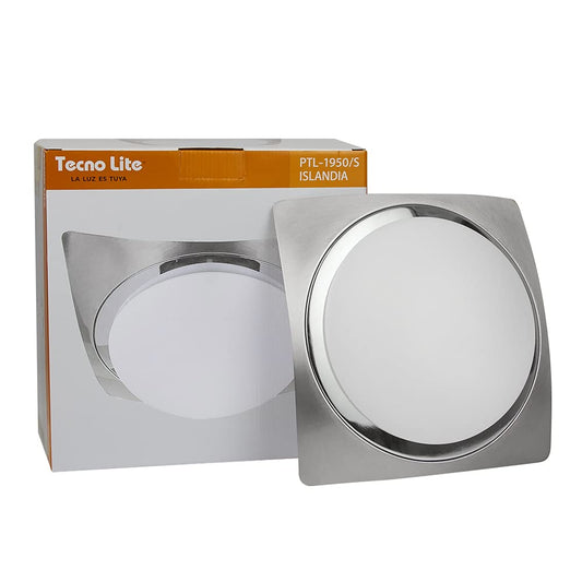 Tecnolite Lámpara de Techo, Base E27, Iluminación Moderna, Luz de Techo Industrial, Color Satinado, 100 - 240 V,