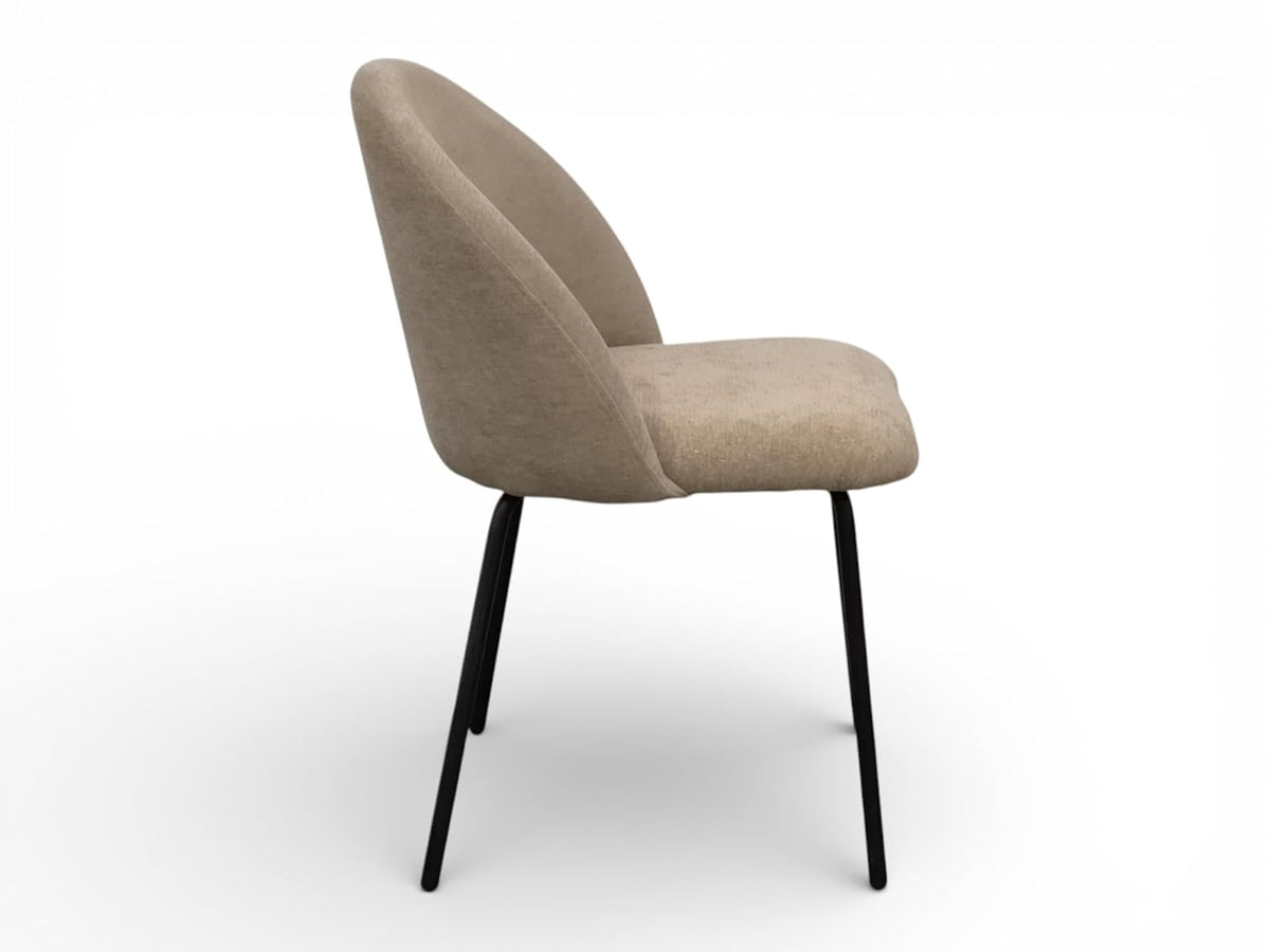 TUGOW Silla para Comedor Super Soft Tapizada con Tela Color Gris Topo - Madera Industrializada, Metal y Tela