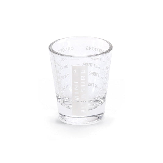 Kolder 13211WHT Mini Measure Heavy Glass, 20-Incremental Measurements Multi-Purpose Liquid and Dry Measuring Shot Glass, White