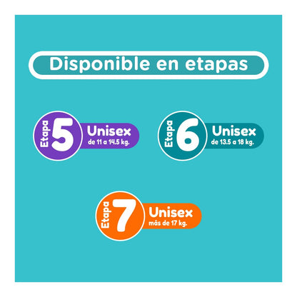 Huggies All Around Pañal Desechable para Bebé, Etapa 7 Unisex, Paquete con 40 piezas, Ideal para bebés de más de 17 kg