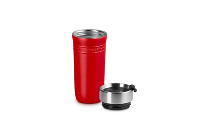 Le Creuset Taza de viaje de acero inoxidable para llevar, 12 onzas, cerise