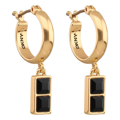 DKNY Aretes Rectangular Dorado | Para mujer, tamaño mediano, color dorado, cierre tipo gancho francés, familia Paige, 1 par