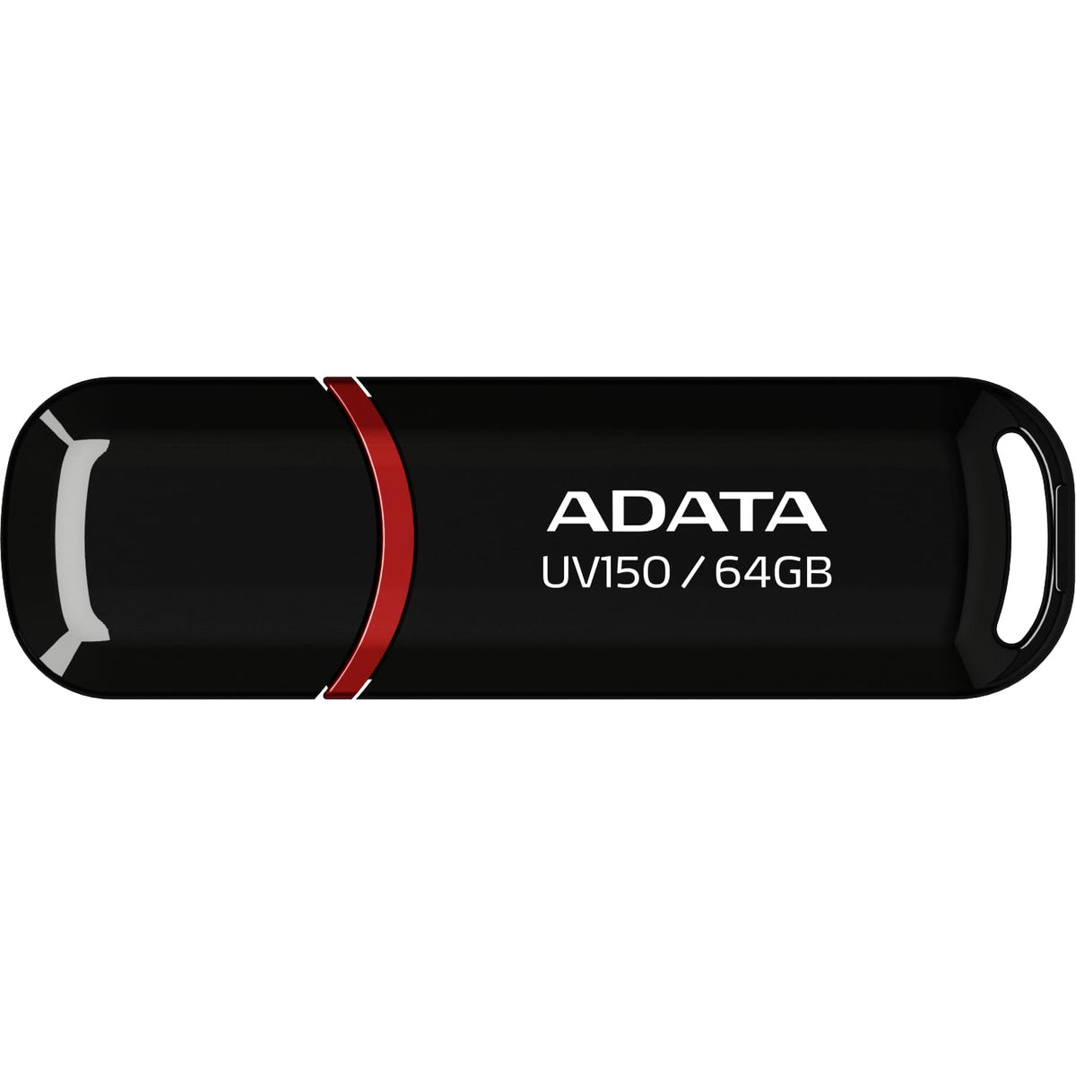 ADATA 64 GB Memoria Flash USB 3.0 con Tapa Color Negro con Rojo (Modelo UV150)