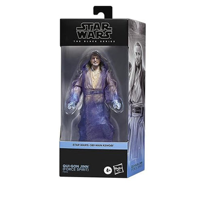 STAR WARS SW BL QUI GON Jinn Force Spirit | Star Wars The Black Series - Figura de acción de 6 pulgadas exclusiva - Force Spirit Qui-Gon Jinn