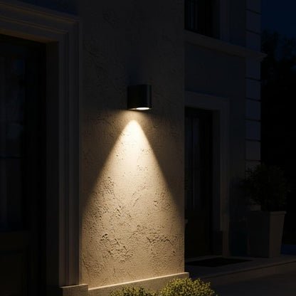 Lampara De Pared Artlite ADE-003, Color Negro, Cilindro, Exterior, Base GU10, Materiales de Alta Resistencia,
