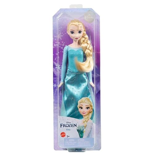 Mattel, Disney Frozen Elsa Muñeca con look reina de hielo, juguete +3 años (Mattel HLW47)