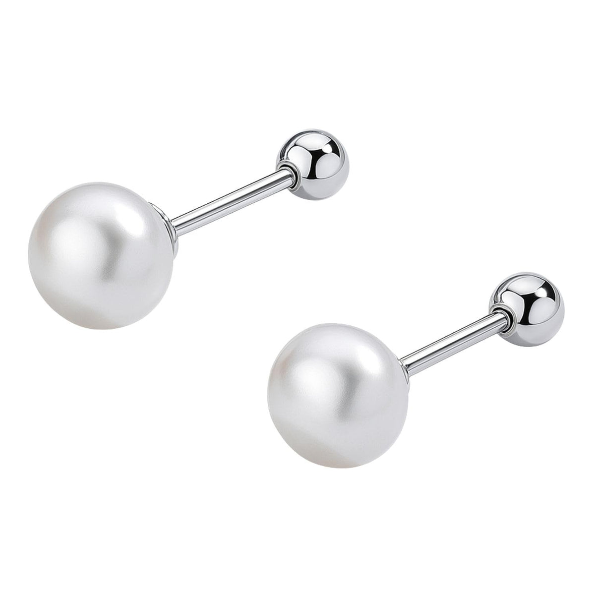 XYPHIELLE Aretes de Perla Natural de Agua Dulce y Plata 925 para Mujer, Joyería para Mujer Color Blanco, Regalo para Novia Esposa Mamá, San Valentín Navidad Aniversario