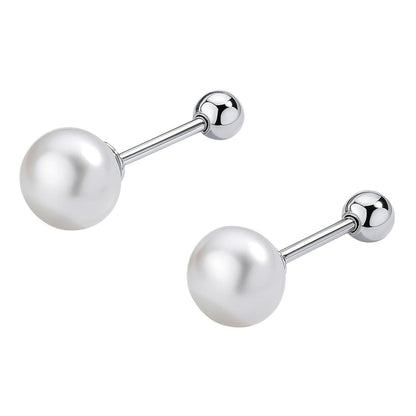 XYPHIELLE Aretes de Perla Natural de Agua Dulce y Plata 925 para Mujer, Joyería para Mujer Color Blanco, Regalo para Novia Esposa Mamá, San Valentín Navidad Aniversario