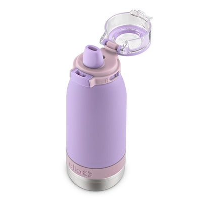Ello Emma 14oz Vacuum Insulated Stainless Steel Kids Water Bottle with Straw and Built-in Carrying Handle and Leak-Proof Locking Lid for School Backpack, Lunchbox and Outdoor Sports