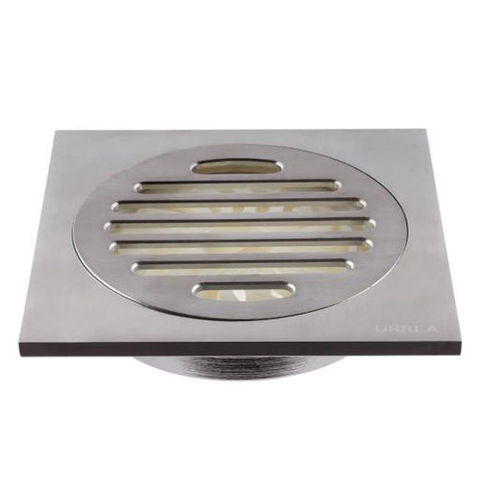 URREA CCRRINOX Coladera Cuadrada INOX, Rejilla Redonda INOX, Coladera con Rejilla, Latón
