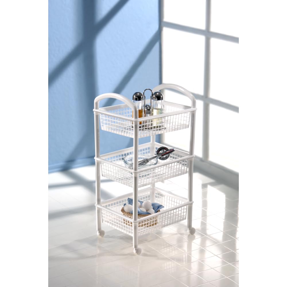 Italhome Estante De 3 Niveles con Ruedas, Organizador De Almacenaje Multiusos Carrito De Cocina Blob