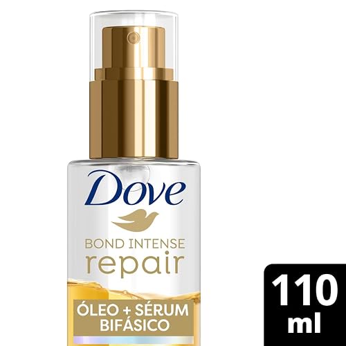 DOVE Óleo + Sérum Bifásico para Cabello Bond Intense Repair. Con Textura Liviana y 7% Péptido Complex. Reduce 91% Puntas Abiertas y Controla el Frizz por 72 hrs, 110 mL