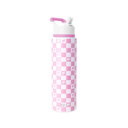 Simple Modern Summit Botella de Agua con Tapa de Popote - Botella de agua de 30 onzas - Barbie: Jaque mate