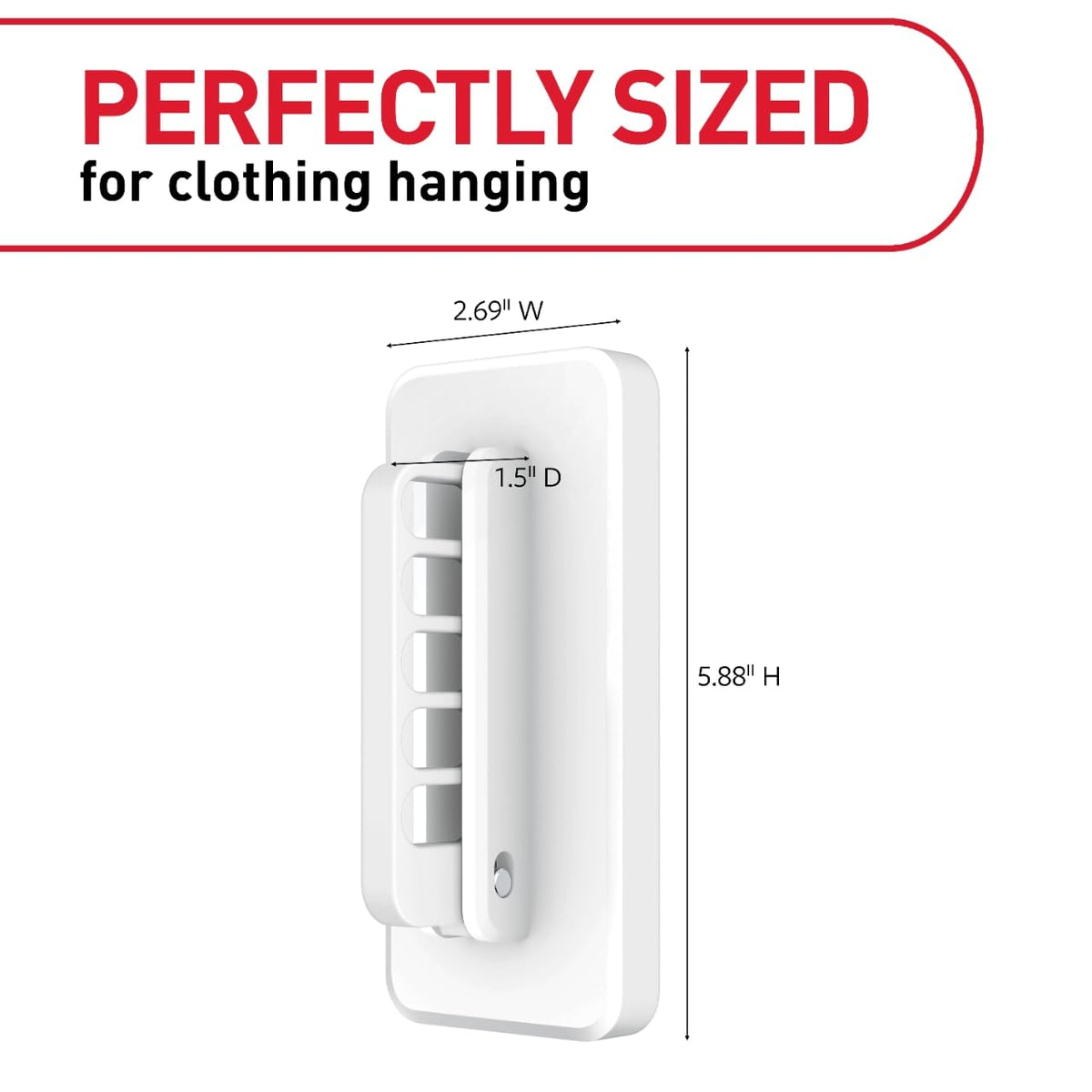 Command - percha de ropa plegable para ropa, con capacidad para hasta 5 perchas de 7 libras, 1.5 libras por peldaño y 1 gancho con 5 peldaños y 4 tiras, organizador de clóset, organización del hogar